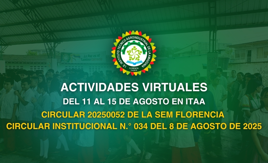 Actividades virtuales del 11 al 15 de agosto en ITAA