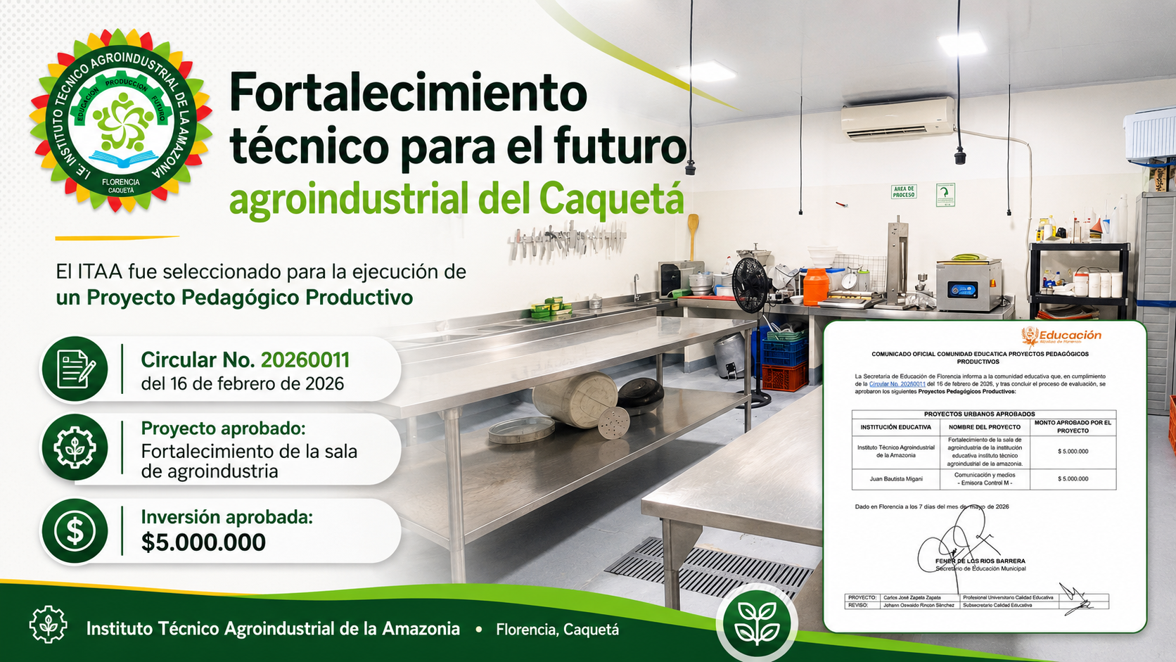 ITAA fortalecerá su sala de agroindustria